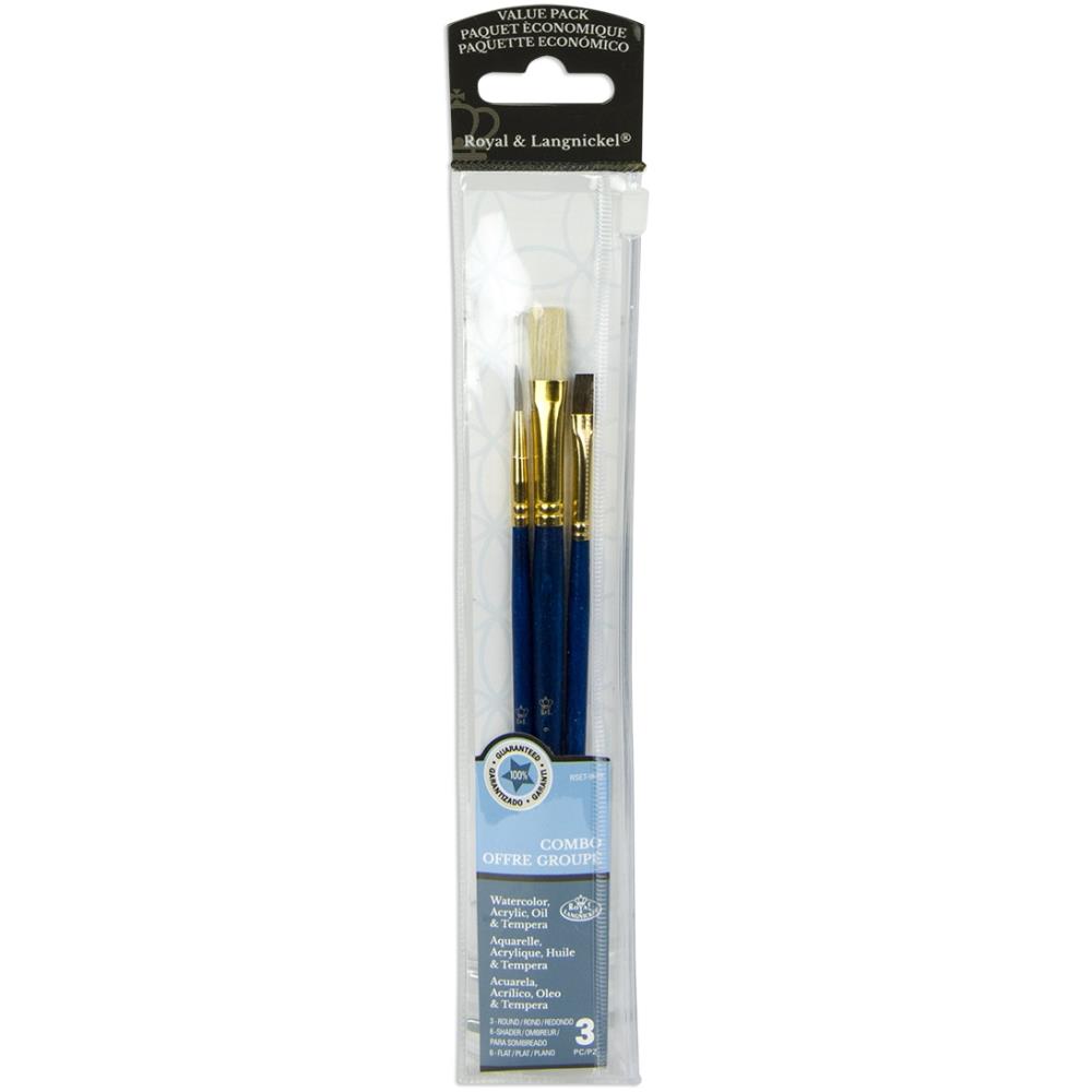 Camel/Bristle Value Pack Brush Set (3 pcs)