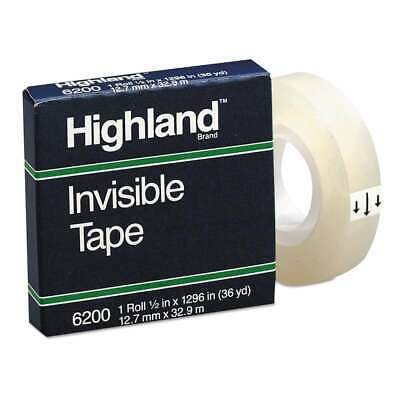 6200 Invisible Tape, 1/2" x 36 yd (Pack of 12)