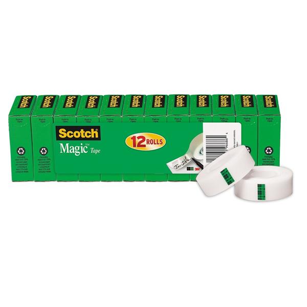 810 Magic Invisible Tape, 3/4" x 1000" (Pack of 12)