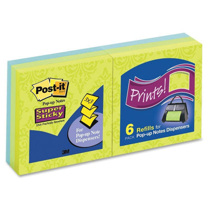 Printed Super Sticky Notes, 3" x 3"