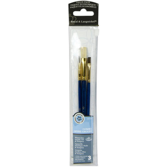 Camel/Bristle Value Pack Brush Set (3 pcs)