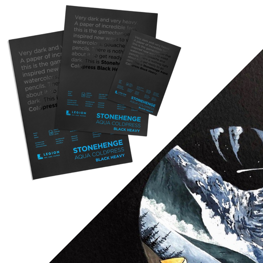 Stonehenge Aqua Coldpress Black Heavy (10 sheets)